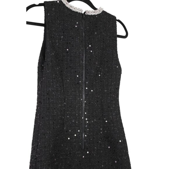 NWT Alice + Olivia Coley Black Tweed Sequin Mini Dress Size XSmall - Picture 9 of 16